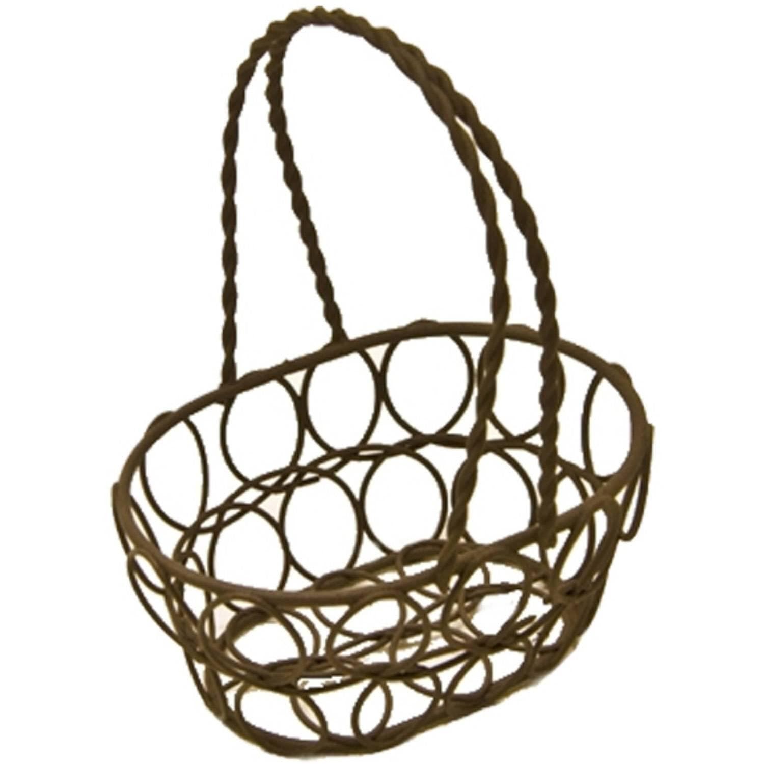 Panier ovale métallique 13cm Chocolat